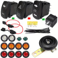 Rocker Switch Turn Signal Kit. Street Legal LED Light, Horn, Hazard for 4X4 Project. Easy Install, Safe Drive, Without Battery