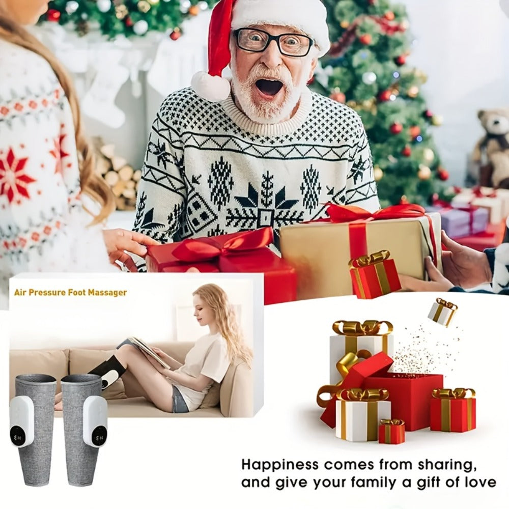 Air Compression Leg Massager – Cordless Calf & Foot Massager with 3 Intensity Levels for Legs, Thighs, Knees & Feet | Circulation Booster, Holiday Gift for Women & Men