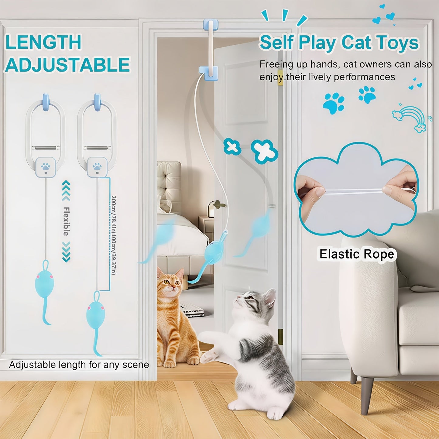 Remote Control Flying Bird Cat Toy Electric Automatic Drone with Hanging Motion Indoor Cat Enrichment Toy for Kittens Adult Cats Boredom Buster Blue 1-Pack 2-Pack