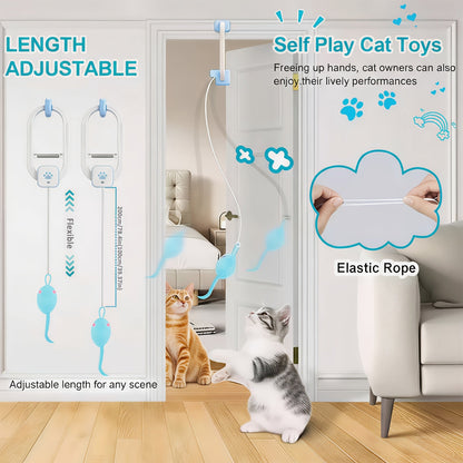 Remote Control Flying Bird Cat Toy Electric Automatic Drone with Hanging Motion Indoor Cat Enrichment Toy for Kittens Adult Cats Boredom Buster Blue 1-Pack 2-Pack