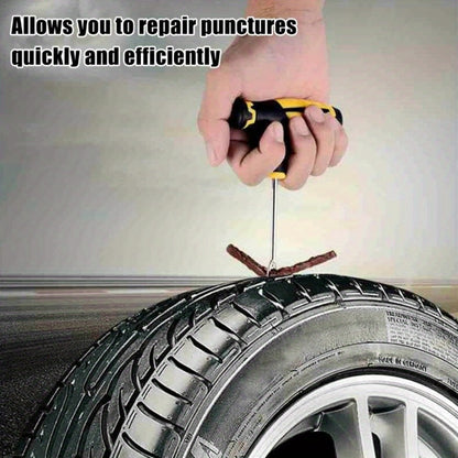 Tire Repair Kit 42pcs – Car Tubeless Tire Plug Kit with Emergency Tools, Patches & Sealant for Quick Flat Tire Fix on Cars Trucks SUVs Motorcycles, Easy DIY Roadside Repair