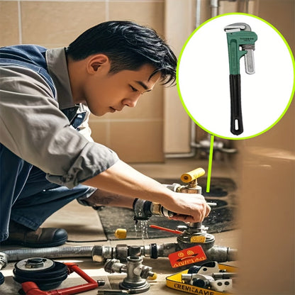 Pipe Wrench Professional Heavy Duty - 8", 12" & 18" CR-V Alloy Steel Plumbing Wrench, Non-Slip Ergonomic Handle, 1500 lbs Torque, Fits 1/2"-4" Pipes, for Plumbing, Automotive & Industrial Use