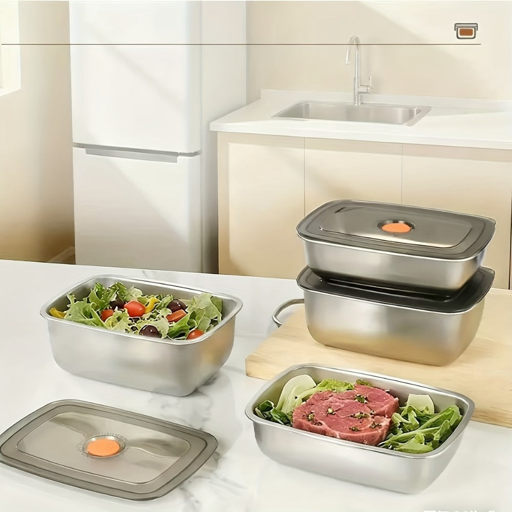 Stainless Steel Lunch Boxes, Set of 6 Large 50.72 oz Food Storage Containers with Lids – Airtight Stackable Refrigerator Storage Containers for Meal Prep, Leftovers, Kitchen and Office