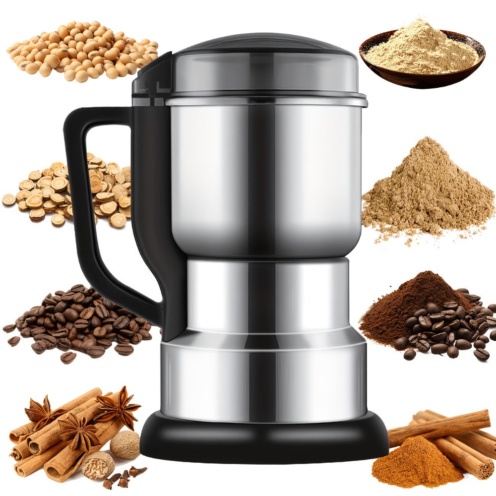 Electric Coffee Grinder 300W 25000RPM – 8-Blade Stainless Steel Spice & Grain Mill for Coffee Beans, Nuts, Spices | Home, Cafe & Camping