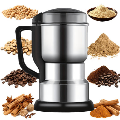 Electric Coffee Grinder 300W 25000RPM – 8-Blade Stainless Steel Spice & Grain Mill for Coffee Beans, Nuts, Spices | Home, Cafe & Camping