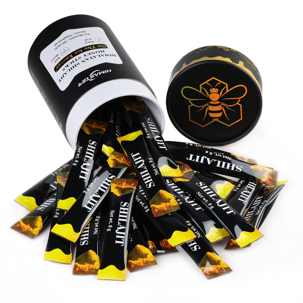 Shilajit Honey Sticks with Saffron – Himalayan Shilajit 85+ Trace Minerals & 75% Fulvic Acid for Energy, Vitality & Stamina | 30 Sticks | For Men & Women | ShopVora UK