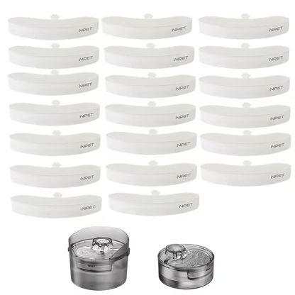 NPET DF10 Pet Water Fountain Replacement Filters – Multi-Pack Activated Carbon Filter Cartridges for Dog & Cat Water Fountain, Removes Odors & Impurities, Replace Every 4–6 Weeks | 4 / 12 / 16 / 20 / 24 Pack