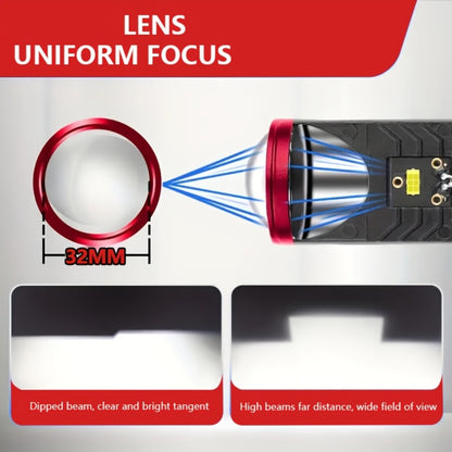 H4 LED Headlight Bulbs 2pcs 60000 Lumens 420W 3570 CSP Chip Projection Lens 6000K White High Low Beam 12-24V Ultra Bright Upgrade for Motor Vehicles Left-Hand Drive