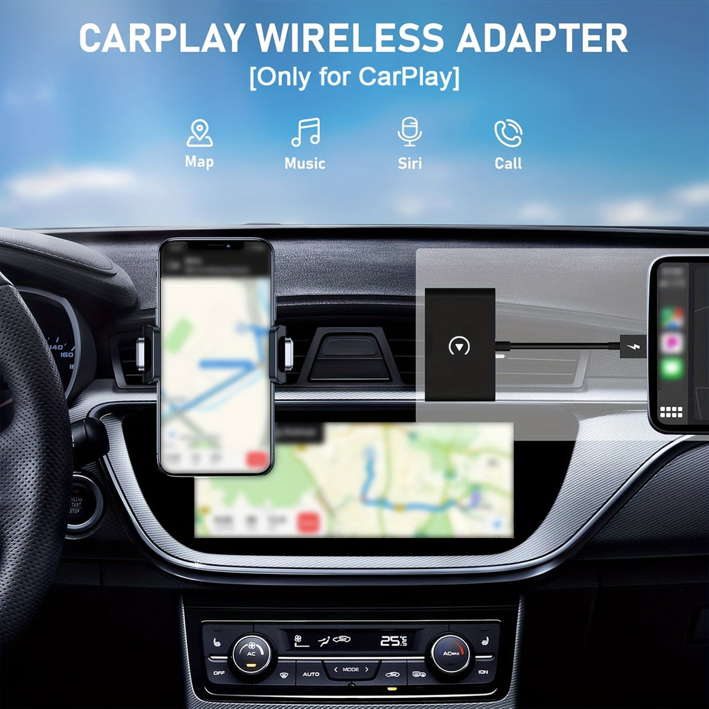 Portable Wireless Adapter Carplay Wired to Wireless Plug And Play Connect Wireless Dongle USB Car Converter for iPhone IOS 10+, Suitable for 2016 And Later Car