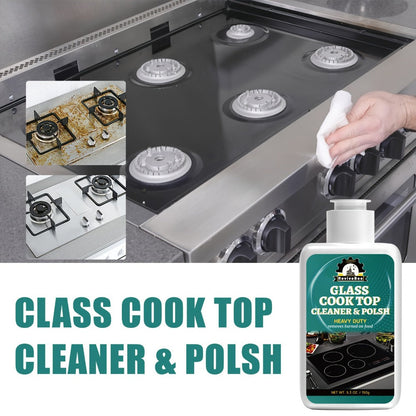 Glass Cooktop Cleaner and Polish – Powerful Stain Remover, Removes Oil Film, Water Spots & Burnt-On Residue, Long-Lasting Surface Protection for Ceramic & Induction Cooktops – 5 Pack Value Set