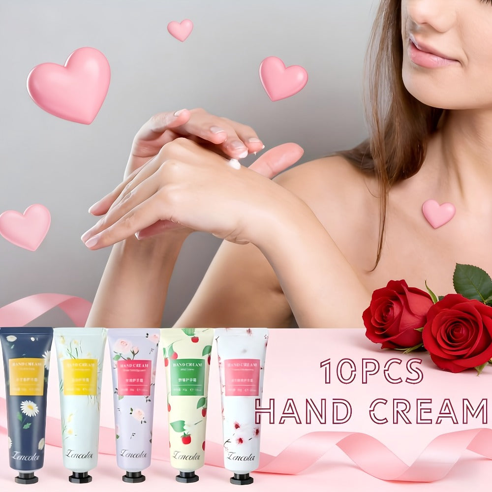 Hand Cream Gift Set 10pcs – Scented Shea Butter Mini Travel Size Moisturizer, Non-Greasy Fast-Absorbing Formula for Dry & Cracked Hands, Perfect Holiday & Mother's Day Gift