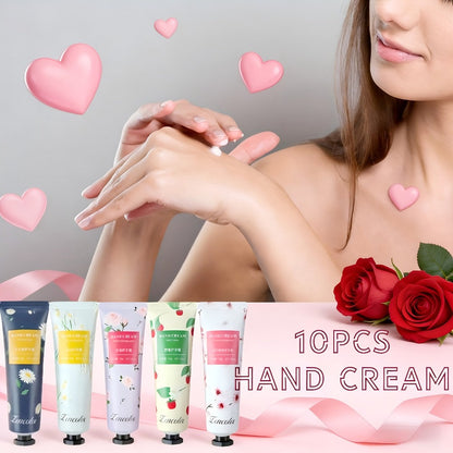 Hand Cream Gift Set 10pcs – Scented Shea Butter Mini Travel Size Moisturizer, Non-Greasy Fast-Absorbing Formula for Dry & Cracked Hands, Perfect Holiday & Mother's Day Gift