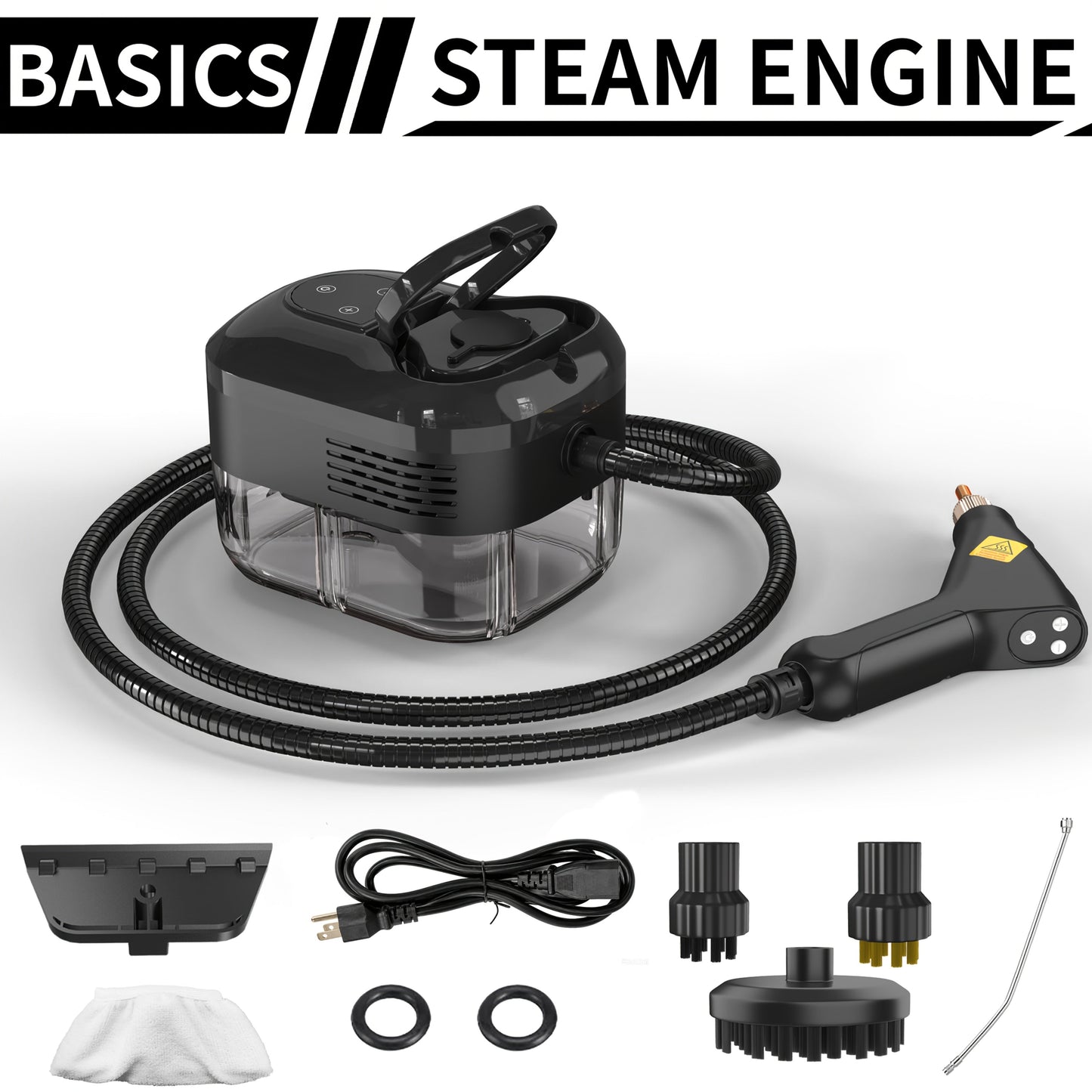 High Temperature Pressurized Steam Cleaner Handheld Portable Steam Cleaning Machine Set with Brush Heads & Glass Scraper - Multi-Surface for Kitchen, Bathroom, Furniture, Car & Tile Grout, Multiple Colors