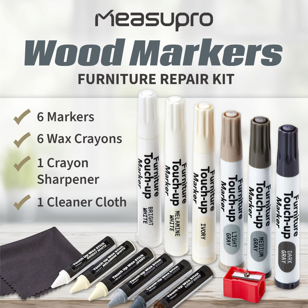 Wood Scratch Repair Kit Furniture Touch Up Markers Scratch Stain Repair Pens for Wood Furniture Tables Desks Floors Bedposts Cabinets Dark Light Mixed Colors 13 PC or 34 PC Carpenter Essential