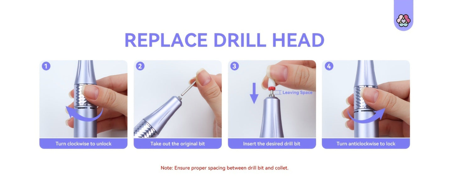 Purple Nail Drill Machine – Rechargeable Cordless Electric Nail Efile for Acrylic & Gel Nails | Professional Variable Speed Nail Drill for Manicure, Pedicure & Cuticle Care, Home & Salon Use