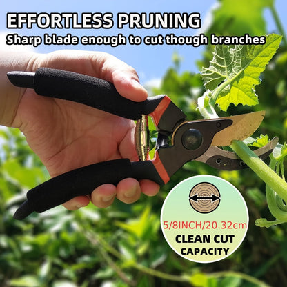 Garden Pruning Shears Set Loppers Hedge Shears & Hand Pruner Combo – Heavy Duty Alloy Steel Branch Cutter Kit with Compound Action, Ergonomic Grip for Yard Lawn Tree Shrub Trimming Indoor Outdoor