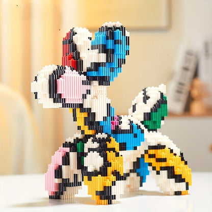 Balloon Dog Building Blocks Set – Colorful Interlocking Brick Sculpture Pop Art Home Decor Display Model for Adults Teens Art Lovers Birthday Christmas Gift 5 Colors