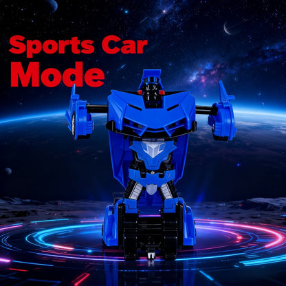 RC Transform Robot Car 1:18 Scale One-Button Deformation – Long Range Remote Control with LED Headlights & 360° Drift Stunt, Cool Birthday Christmas Easter Gift for Boys Girls Ages 3+