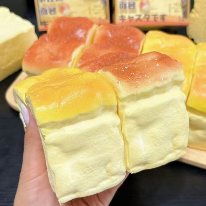 Squishy Bread Slow Rising Stress Relief Toy – Soft Skin-Touch Simulated Bread Fidget Squeeze Toy Non-Toxic Desk Decor Anxiety Relief Gift for Kids Adults