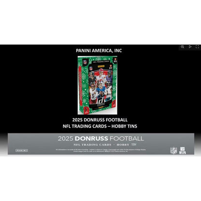 2025 Panini Donruss Football Holiday Tin + Jumbo Value Pack Bundle – 3 Exclusive Press Proof Purple Cards, 400-Card Base Set, Gridiron Kings & Rookie Hits for NFL Collectors