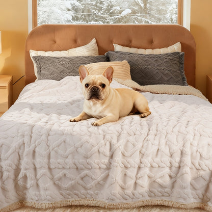 Liquid-Proof Dog Blanket for Sofa & Bed – Reversible Sherpa Fleece Pet Throw Cover for Small Medium Large Dogs & Cats, 6 Sizes, 4 Colors