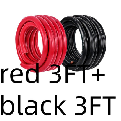 8 AWG OFC Copper Wire Cable Red & Black Set 8 Gauge Welding Cable for Automotive Battery Marine Generator Solar Wiring - 3FT or 10FT Options