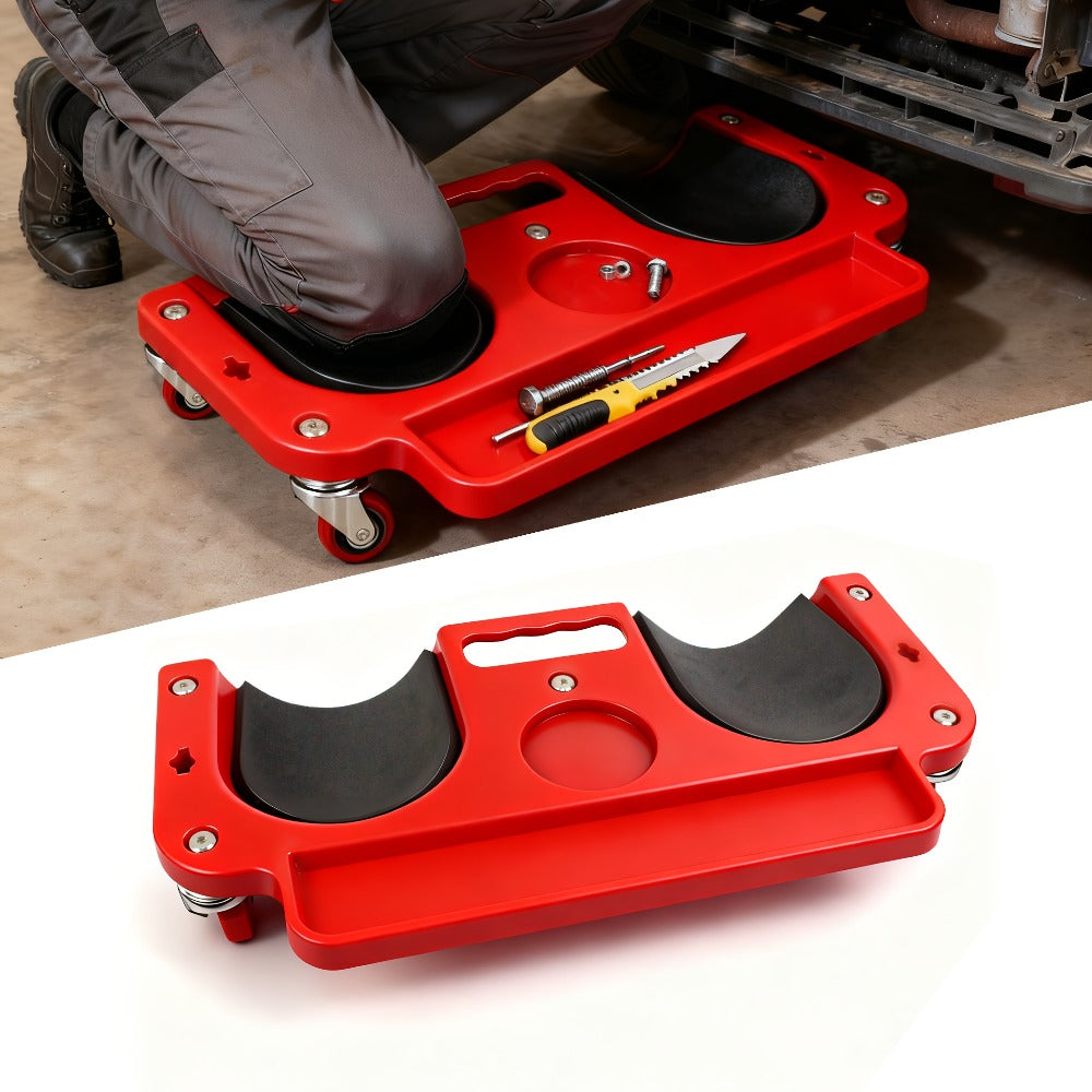 Rolling Knee Creeper Pad with Built-In Tool Tray – ABS High-Impact Frame, Cushioned Kneeling Pad for Car Repairs, Carpentry & Flooring, 11 Color Options