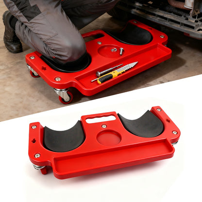 Rolling Knee Creeper Pad with Built-In Tool Tray – ABS High-Impact Frame, Cushioned Kneeling Pad for Car Repairs, Carpentry & Flooring, 11 Color Options