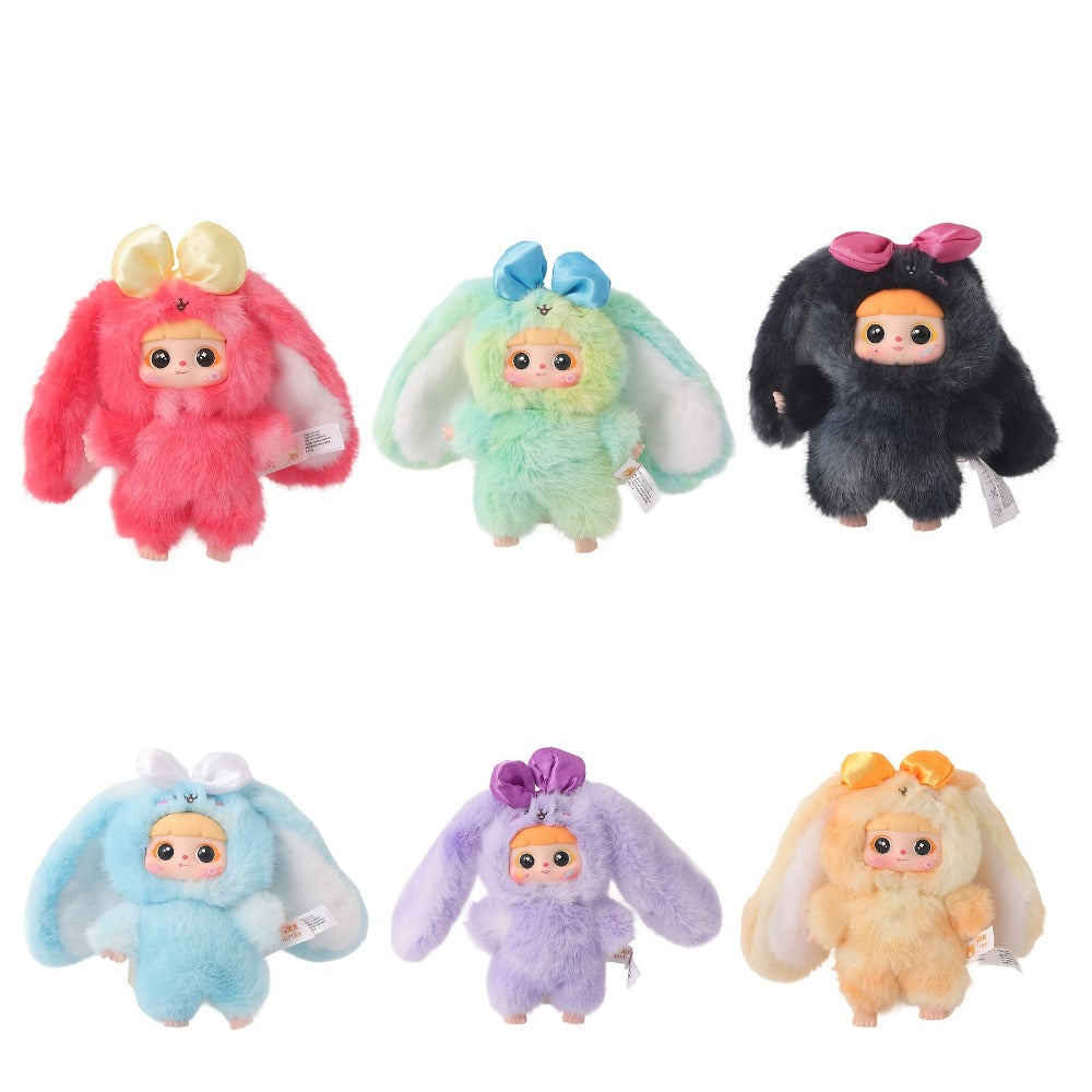 Kawaii Rabbit Plush Toy with Detachable Face — Soft Bunny Stuffed Animal Collectible for Girls Teens Adults | Unique Birthday Valentine's Day Christmas Holiday Gift | Room Decor Shelf Display