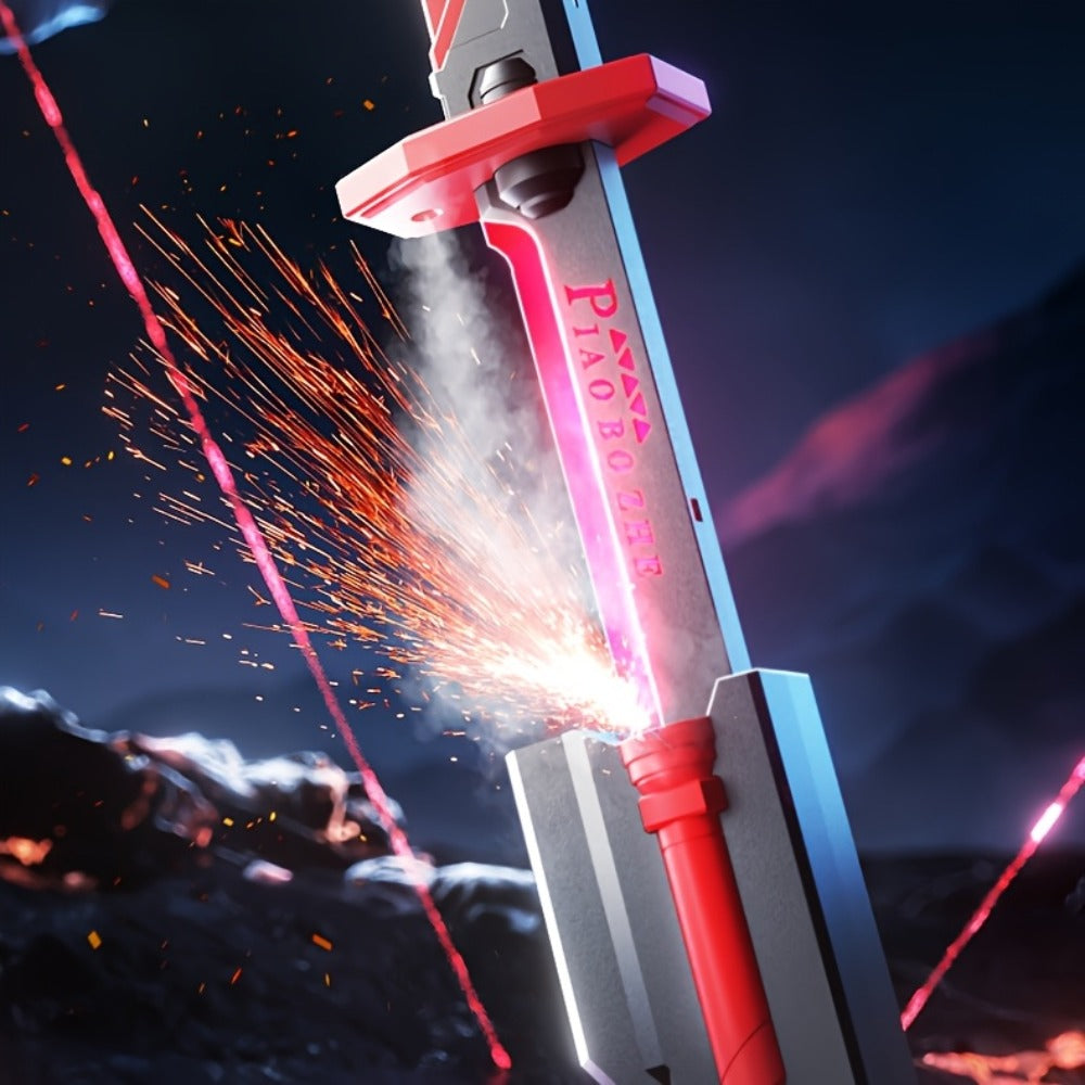 LED Katana Sword 31.5" Pro Cosplay Light Katana with Ejecting Spark, Water Mist, Multi-Color LED & Sound Effects – Type-C Rechargeable Luminous Saber for Teens Adults Vlog Role Play Gift