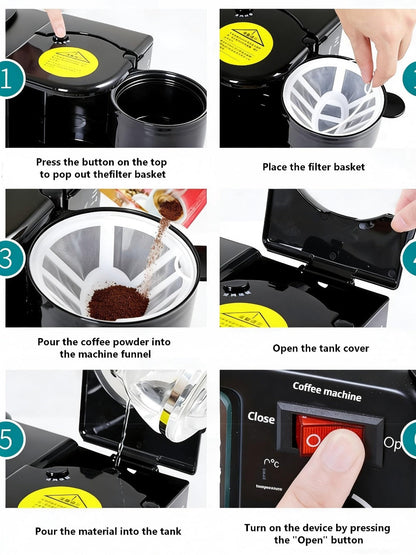 3-in-1 Breakfast Maker Station – Fry Eggs, Toast Bread & Brew Coffee All at Once, Non-Stick Coating, Auto Power-Off Safety Timer, One-Click Operation for Fast Morning Meals