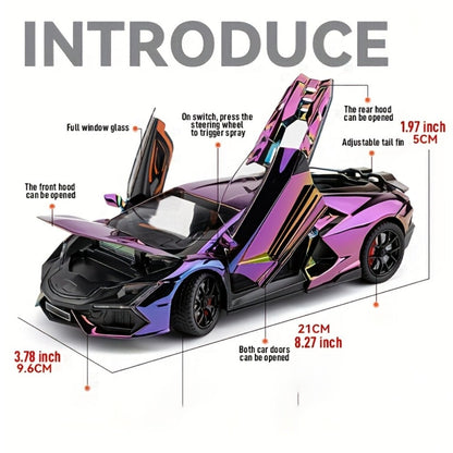 1:24 Scale Die-Cast Sports Car Model Collectible - Zinc Alloy Static Ornament with Realistic Details, Home Desktop Decoration, Gift for Car Lovers Men Adults