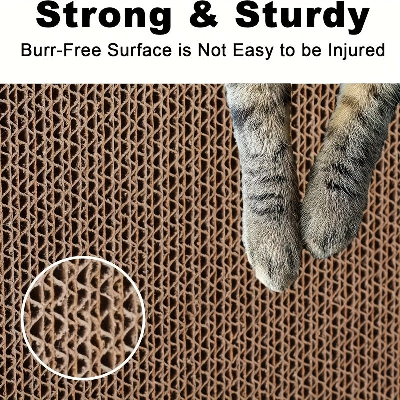 Cat Scratching Board & Bed Combo – 5-Layer Large Corrugated Cardboard Scratcher with Premium Texture, Replaceable Design for Indoor Cats & Kittens, Standard & Extra Large, Set of 5