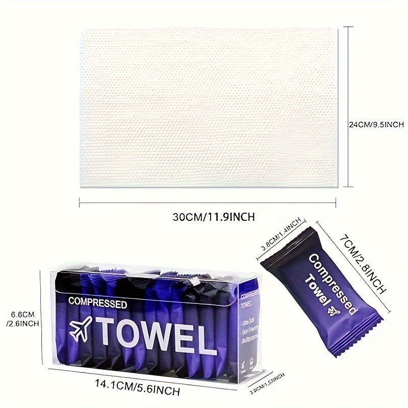 Compressed Towel Tablets 28 Pack - Disposable Magic Coin Tissue, Expandable Face Towel 11.8x9.4 Inch, Individually Wrapped Portable Paper Towel for Travel Camping Hiking Sport Gym Outdoor Emergency
