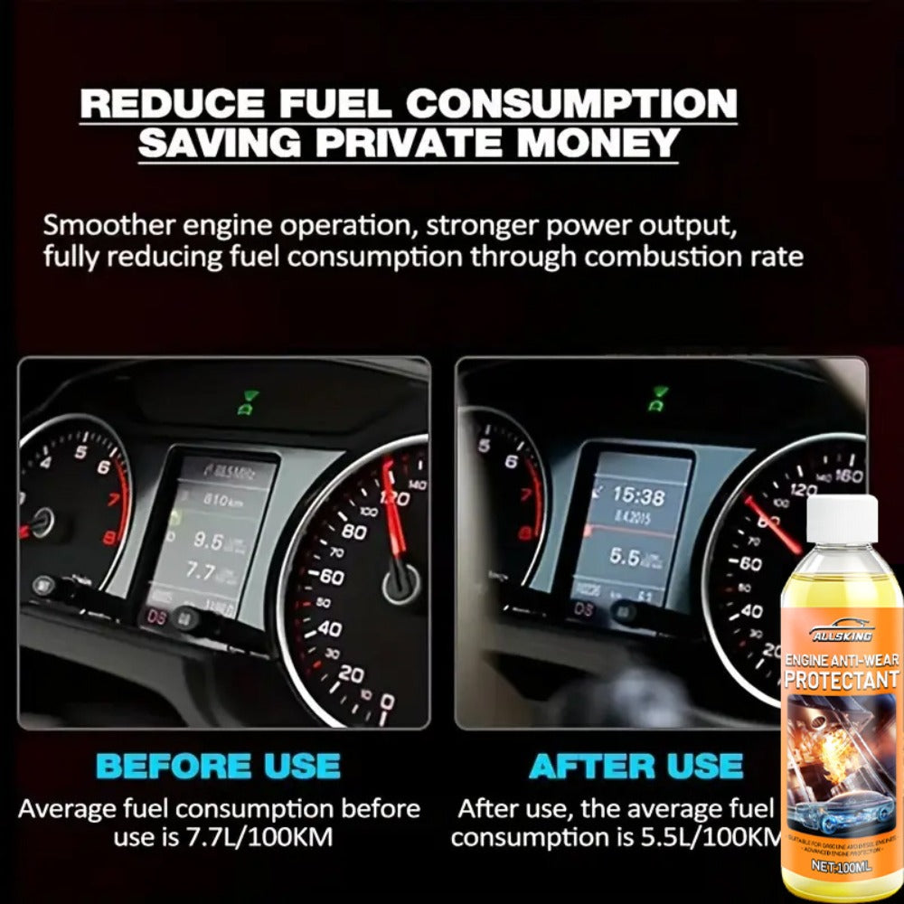 Engine Anti-Wear Protection Fluid 100ml – Cylinder Block Restoration Agent, Reduces Engine Noise, Prevents Wear, Seals Micro-Cracks, Fast-Acting Formula for Cars Trucks SUVs