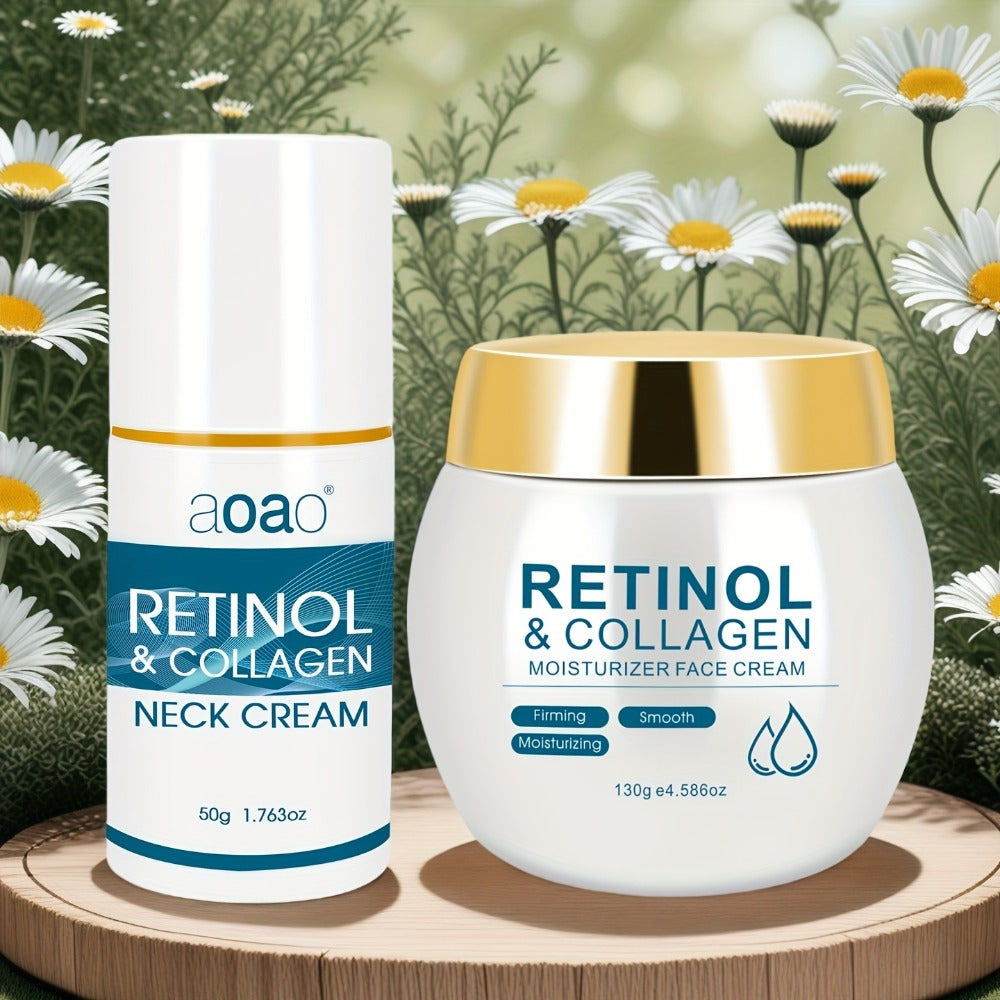 Retinol & Collagen Moisturizer Face Cream with Hyaluronic Acid & Vitamin E, Hydrating Firming Anti-Aging Day & Night Cream for All Skin Types, Hypoallergenic Neck & Face Moisturizer – 130g