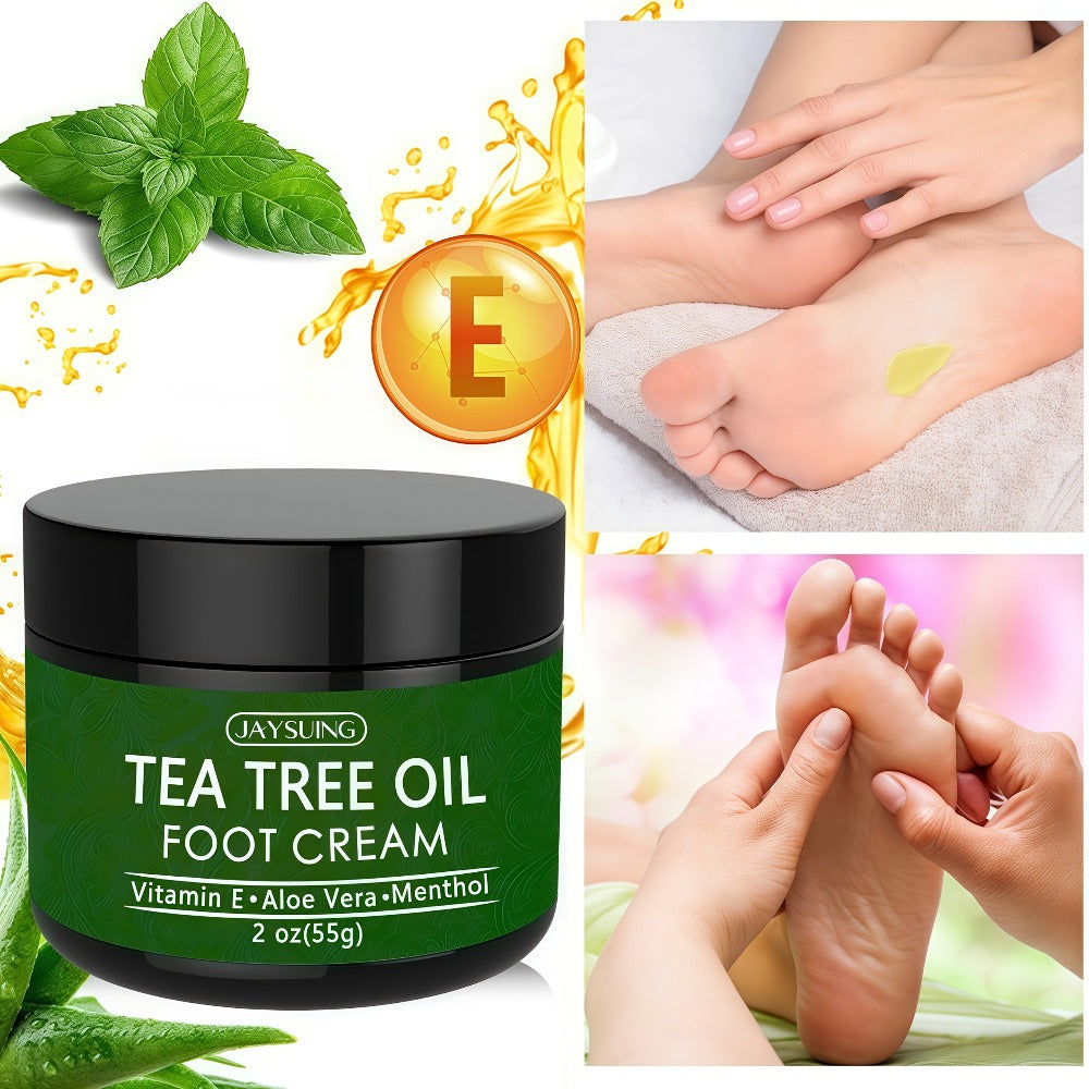 Tea Tree Oil & Coconut Oil Foot & Hand Cream 2-Pack – Deep Moisturizing for Dry Cracked Heels, Rough Hands & Calluses | Vitamin-Enriched Soothing Skin Care Formula for Women & Men
