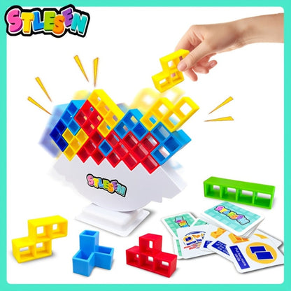 Balancing Stacking Blocks Game Set – Tumble Tower Family Strategy Toy for Kids Adults 16 20 34 50 68 Pcs Color Gift Box Birthday Christmas Party Game