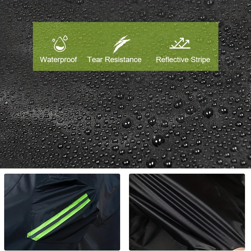 190T High Quality Durable Anti-Scratch 6-Layer Full Car Cover, Car Universal, The Season Car Cover Waterproof Indoor Outdoor Snow And Dust Protection UV All-Weather Protection with Reflective Strip, XL XXL Black