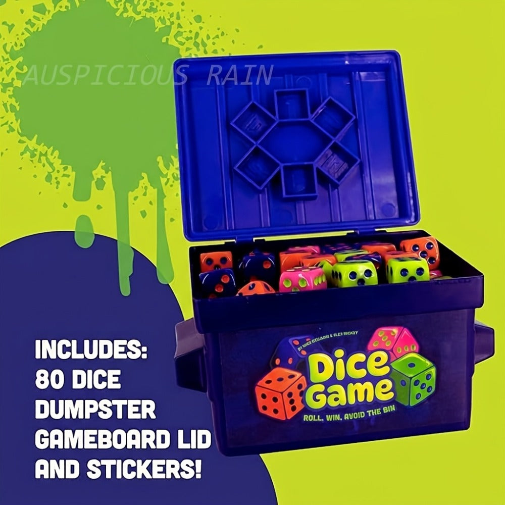 Fast-Paced Dice Rolling Board Game with 80 Dice – Addictive 2-4 Player Party Game for Adults & Groups, Portable Travel Game Night Set with Game Board, Graffiti Stickers & Rules