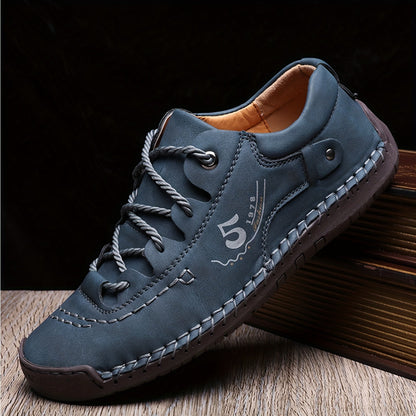 Men's Casual Walking Sneakers - Hand-Stitched Style