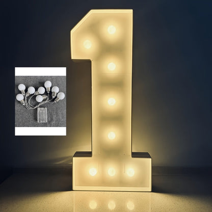 Giant LED Number Light 28.7 Inch Warm White – Illuminated Number Balloon Frame for Birthday Anniversary Graduation Party, PS Foam Board Digit Stand Photo Backdrop Decoration