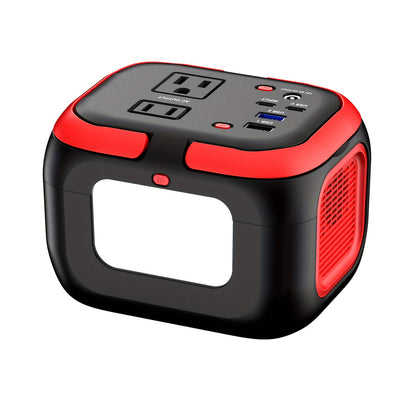 120W 97.68Wh Portable Power Station Solar Generator (without Solar Panel) Lithium Battery Fast Charger, USB C, USB QC3.0, AC Outlets, DC Output And Emergency LED Light for Camping, Hiking, Vacation, Travel, Road Trip And Home Backup Power