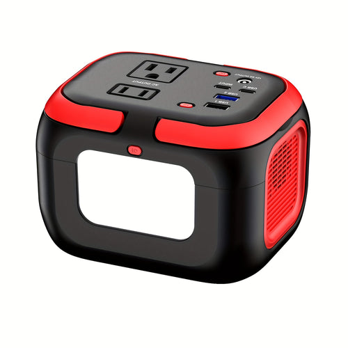 120W 97.68Wh Portable Power Station Solar Generator (without Solar Panel) Lithium Battery Fast Charger, USB C, USB QC3.0, AC Outlets, DC Output And Emergency LED Light for Camping, Hiking, Vacation, Travel, Road Trip And Home Backup Power