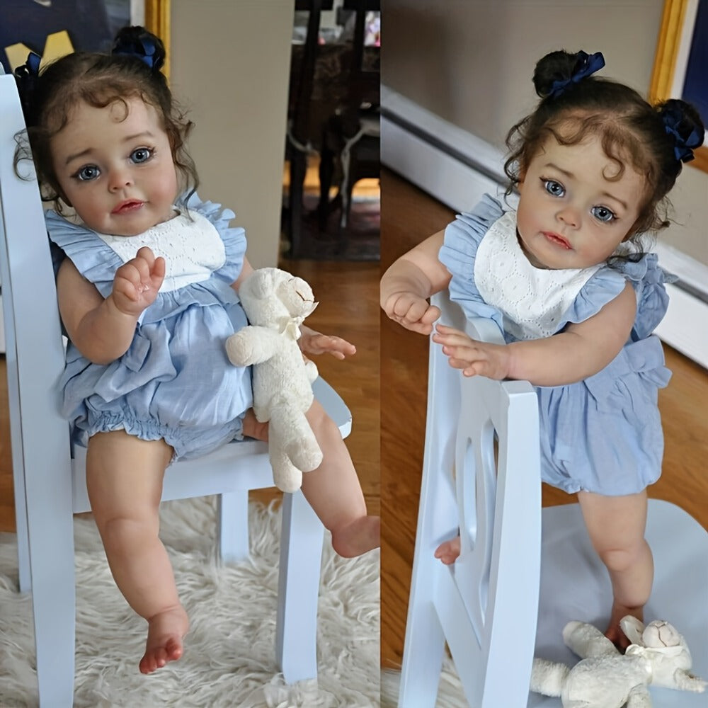 Reborn Baby Doll 20 Inch Soft Vinyl with Implanted Eyelashes Hand-Painted Lips Fingernails Blushed Hands & Feet 3lbs – Anatomically Correct Fits Newborn Clothes, Lifelike Girl Gift Ages 3+ 48cm