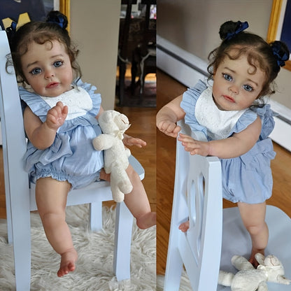 Reborn Baby Doll 20 Inch Soft Vinyl with Implanted Eyelashes Hand-Painted Lips Fingernails Blushed Hands & Feet 3lbs – Anatomically Correct Fits Newborn Clothes, Lifelike Girl Gift Ages 3+ 48cm