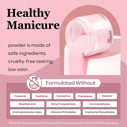 11-Piece Dip Powder Nail Kit Nude Grey Pink — 4 Colors Complete Dipping Set with Base Coat Activator Top Coat Nail Tools No Lamp French Manicure Gift for Women
