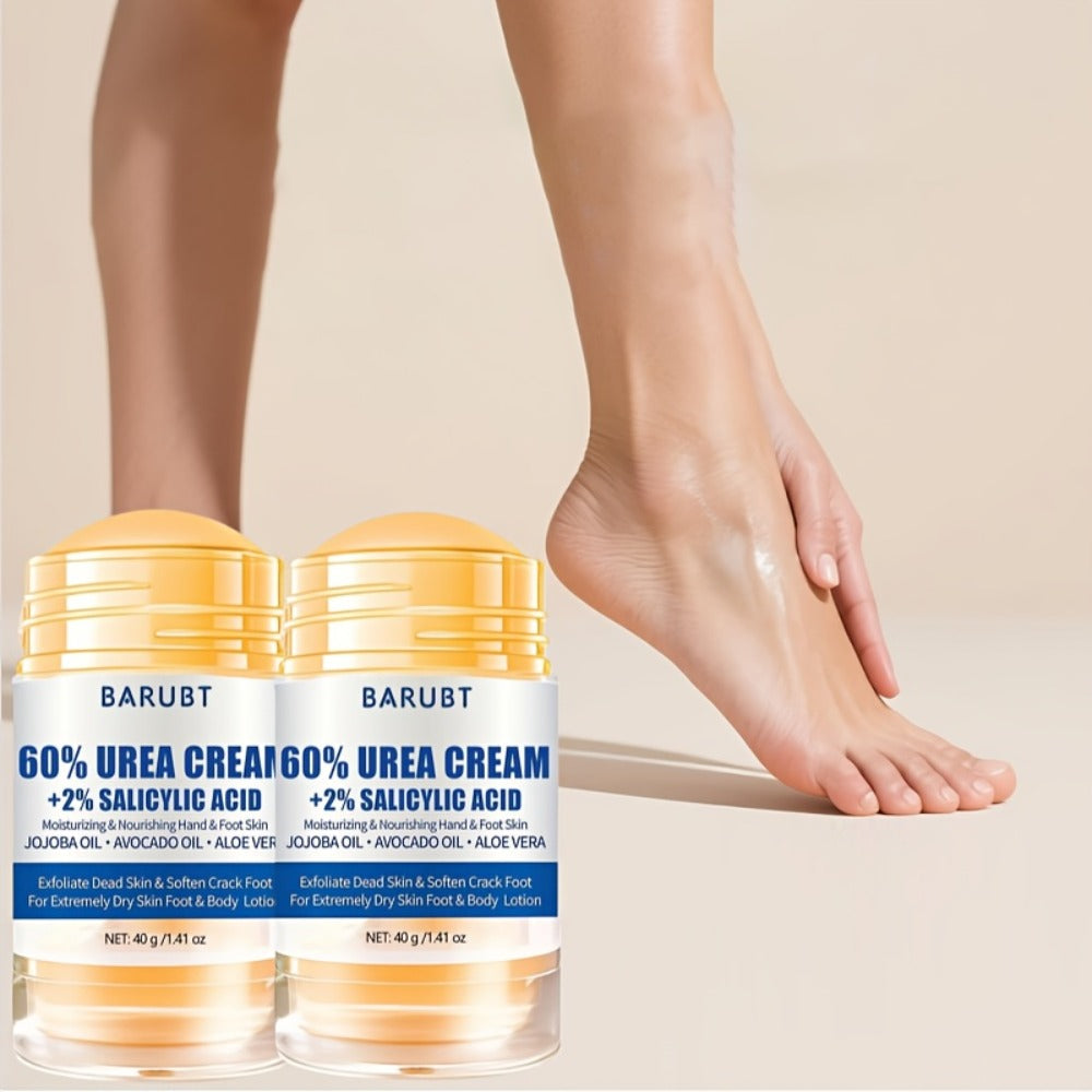 Cracked Heel Cream 2pcs – Salicylic Acid & Urea Foot Repair Cream with Aloe Vera Beeswax for Dry Feet Knees Elbows Hands | Deep Moisturizing Heel Balm Stick Unisex 40g