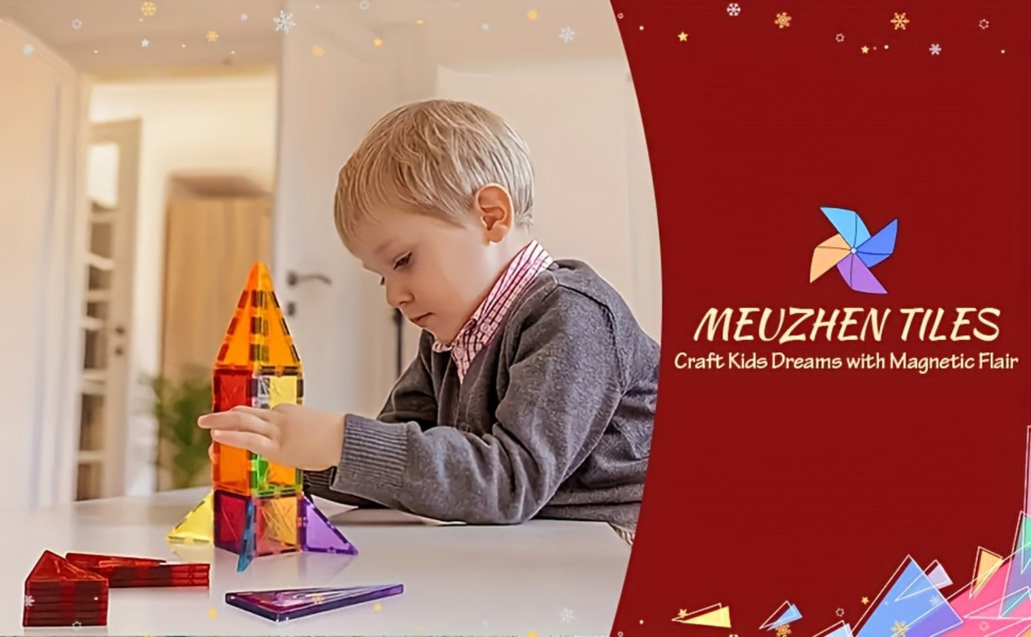 Magnetic Tiles 120pcs with 2 Toy Cars for Kids Ages 3 4 5 6 – Deluxe 3D Magnet Building Blocks Stacking Ramp Set STEM Educational Toy Creative Birthday Christmas Gift Boys Girls