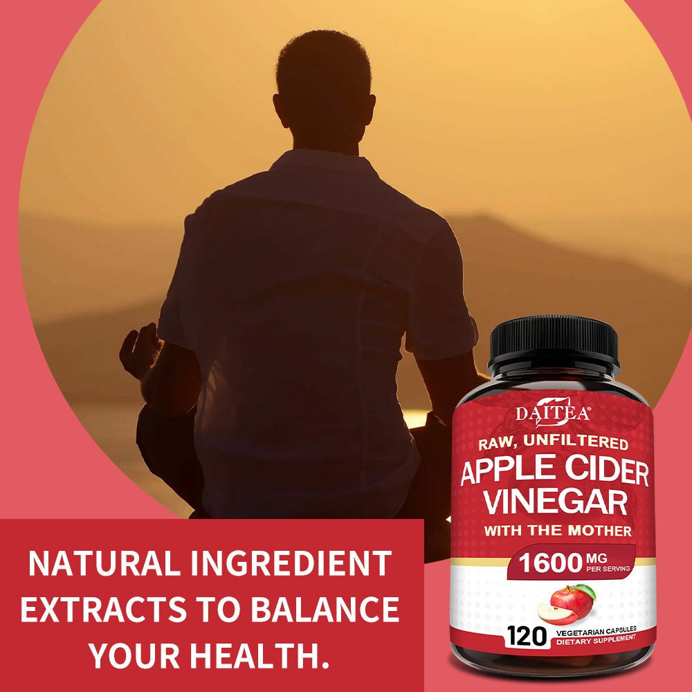 Apple Cider Vinegar Capsules 1600mg with Vitamin & Mineral Blend – Digestion, Weight Management & Energy Supplement 120 Capsules 60-Day Supply for Women & Men | 1, 2 or 3 Bottle Options